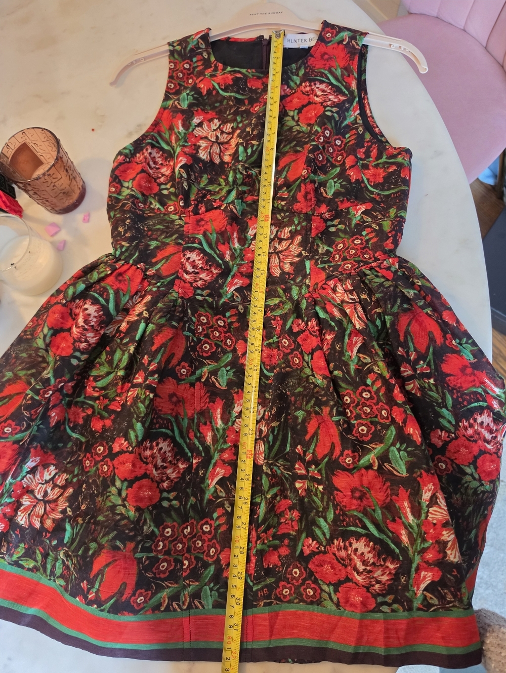 Hunter Layne Bell Red and Green Floral Mini Dress Size 6 - Picture 5 of 11